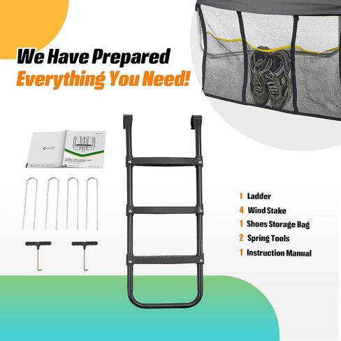 Exacme 7X10 8X12 Foot Rectangle Trampoline for Kids, Double Enclosure Openings, Small Outdoor Rectangular Trampoline with Enclosure Net, 4 Wind Stakes, Storage Bag, 330LB Capacity in Saudi Arabia