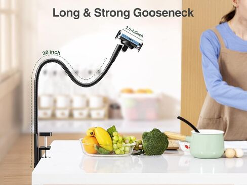 حامل هاتف من الألومنيوم على شكل رقبة معقوفة من Elitehood للاستلقاء على السرير، ذراع مرن قوي - حامل iPhone للسرير، دوران إمالة دوار 360 درجة - حامل الهاتف الخلوي العلوي للمكتب/السرير in Kuwait