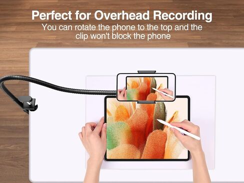 حامل هاتف من الألومنيوم على شكل رقبة معقوفة من Elitehood للاستلقاء على السرير، ذراع مرن قوي - حامل iPhone للسرير، دوران إمالة دوار 360 درجة - حامل الهاتف الخلوي العلوي للمكتب/السرير in Kuwait