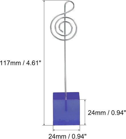 PATIKIL Resin Cube Base Picture Card Holder, 3 Pack Note Shape Metal Clip Wire Clip Note Table Stand Holder for Party Meeting Wedding Displaying, Purple in Saudi Arabia