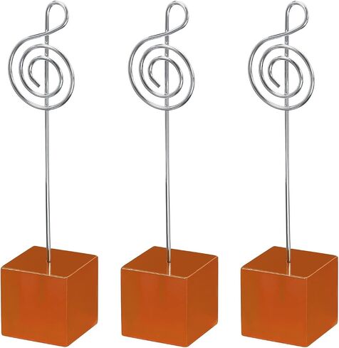 PATIKIL Resin Cube Base Picture Card Holder, 3 Pack Note Shape Metal Clip Wire Clip Note Table Stand Holder for Party Meeting Wedding Displaying, Purple in Saudi Arabia