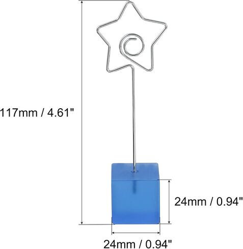 PATIKIL Resin Cube Base Picture Card Holder, 3 Pack Star Shape Metal Clip Wire Clip Note Table Stand Holder for Party Meeting Wedding Displaying, Pink in Saudi Arabia