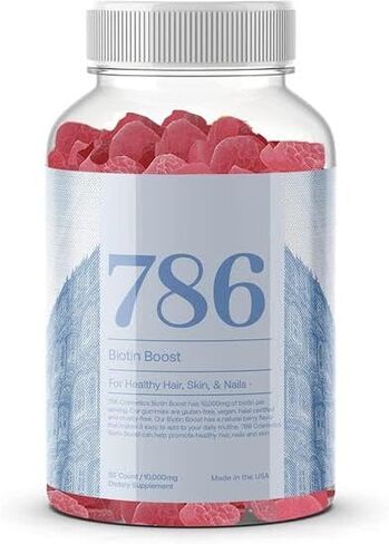 786 Biotin Boost Vitamins - Halal Gummy Vitamins for Hair, Skin & Nails - Vegan, Gluten-Free, 10,000mcg Per Serving [Highest Potency] in Saudi Arabia