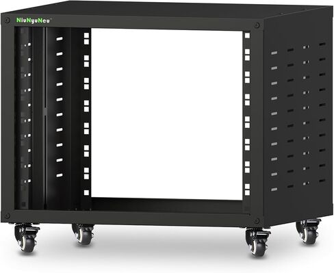 حامل رف خزانة دوار 8U مع عجلات، رف إطار مفتوح للصوت والفيديو، DJ، المسرح المنزلي، الشبكة، الخادم، الكمبيوتر in Kuwait