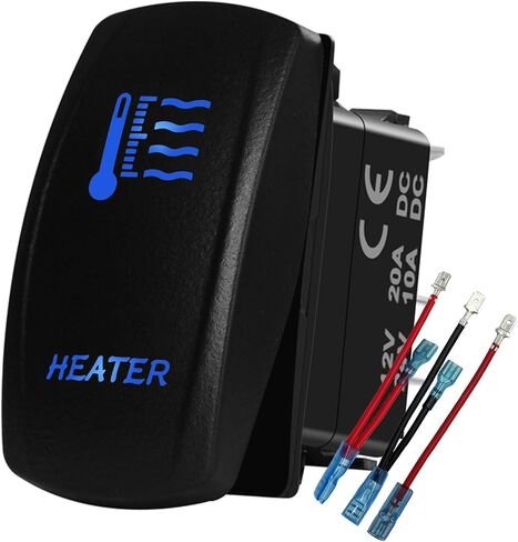 Blue Led Heater Rocker Switch with Jumper Wires 5Pin ON-Off SPST Toggle Switch for The ARB/Carling/NARVA UTV 4x4 Caravan Jeep Trailer RV SUV 12V/20A 24V/10A in Saudi Arabia