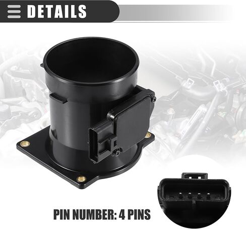 مقياس مستشعر تدفق الهواء Motoforti، استبدال تدفق الهواء بمستشعر MAF، لسيارة Ford F-150 1999-2003، بلاستيك، رقم XL3F12B579BA، أسود in Kuwait