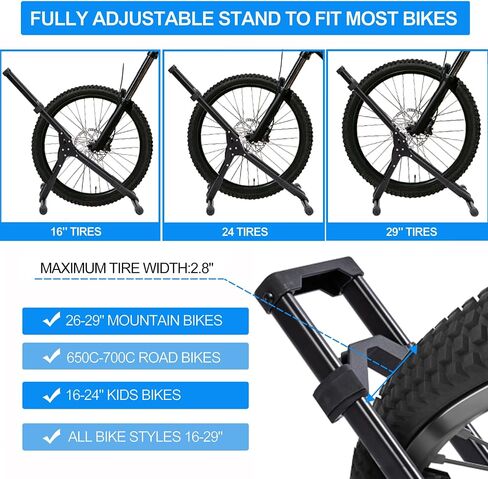 Adjustable Bicycle Storage Stand Bike Floor Parking Rack Bike Holder Fit All Mountain & Road Bikes Steady Wheel Holder Indoor Outdoor Cycling Storage Organizer Apartment Garage Cycle Tires Holder in Saudi Arabia