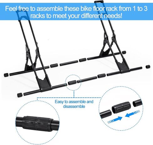 Adjustable Bicycle Storage Stand Bike Floor Parking Rack Bike Holder Fit All Mountain & Road Bikes Steady Wheel Holder Indoor Outdoor Cycling Storage Organizer Apartment Garage Cycle Tires Holder in Saudi Arabia