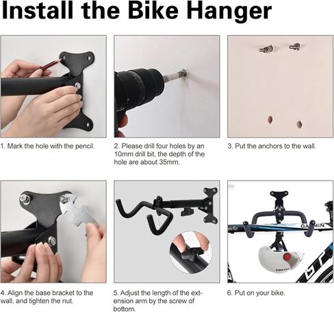 Cyfie Bike Rack Wall Mount Hanger, Horizontal Bicycle Garage Storage Hooks Indoor Bike Holder for Haning Mountain Road Bike in Apartment (2 Pack) in Saudi Arabia