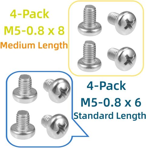 براغي لوحة الترخيص لموديلات B MW وTesla، 18-8 براغي لوحة ترخيص من الفولاذ المقاوم للصدأ، مسمار M5 (8 عبوات فضية) in Kuwait