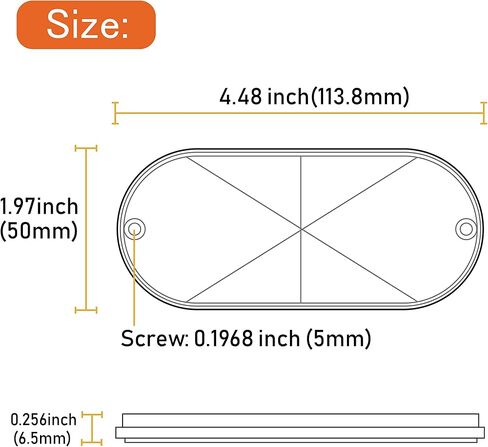 E-Mark / 4A / CCC 2pcs Oval Reflector Self Adhesive Stick on Screw on Trailer Driveway Mailbox (Amber) in Kuwait