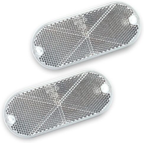 E-Mark / 4A / CCC 2pcs Oval Reflector Self Adhesive Stick on Screw on Trailer Driveway Mailbox (Amber) in Kuwait