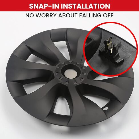 ROADARMOUR (الأعمال التجارية الأمريكية) FitsTesla Model Y، غطاء عجلة Hubcap أسود غير لامع مقاس 19 بوصة (4 قطع) تحسين طويل المدى طراز Uberturbine 2017-2023 نموذج Y استبدال العجلة الهوائية من HOMELAND HARDWARE in Kuwait