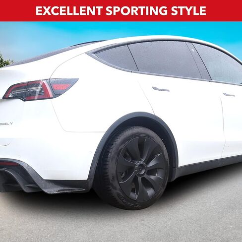 ROADARMOUR (الأعمال التجارية الأمريكية) FitsTesla Model Y، غطاء عجلة Hubcap أسود غير لامع مقاس 19 بوصة (4 قطع) تحسين طويل المدى طراز Uberturbine 2017-2023 نموذج Y استبدال العجلة الهوائية من HOMELAND HARDWARE in Kuwait