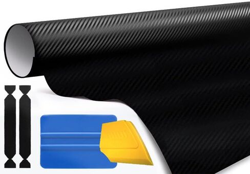 3M 1080 لفة تغليف من ألياف الكربون باللون الأسود من الفينيل بما في ذلك مجموعة الأدوات (1 قدم × 5 قدم) in Saudi Arabia