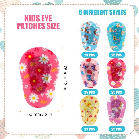 60pcs Eye Patches for Kids, Cartoon Adhesive Eye Pods Post Cute Summer Light Blocking Breathable Cotton Eye Pad for Child Amblyopia and Cross Eye, Lazy Eyes in Saudi Arabia
