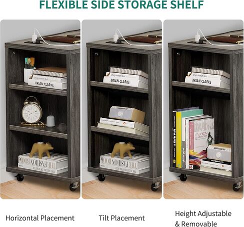 YITAHOME 3 Drawer File Cabinet with Charging Station, Home Office Furniture, Grey in Saudi Arabia