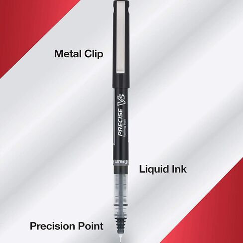 بايلوت، Precise V5، أقلام حبر سائل ذات كرة دوارة ذات غطاء، نقطة دقيقة للغاية 0.5 مم، أسود، عبوة من 14 قلمًا in Saudi Arabia