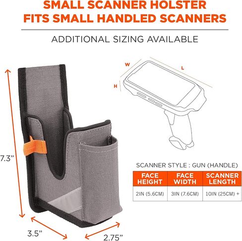 Ergodyne Squids 5541 Barcode Scanner Holster Pouch for Gun Grip Mobile Computers, Holder for Handheld Bar Code Scanners, Belt Clip Attachment Small in Saudi Arabia