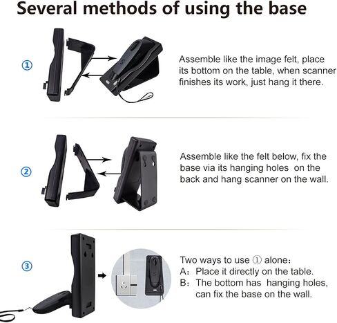 Bluetooth Wireless Handheld Barcode Scanner with Base 2.4G Wireless+USB Wired 1D 2D Barcode Scanner QR PDF417 Data Matrix UPC Rechargeable Bar Code Scanner for Laptops/PC/Android/Apple iOS in Saudi Arabia
