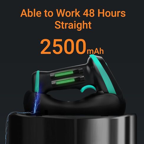 Tera Barcode Scanner with Digital Setting Screen & Keypad, Pro Version Extra Fast Scanning Speed, Works with Bluetooth 2.4G Wireless & USB Wired, 1D 2D QR Handheld Bar Code Reader Model HW0009 Blue in Saudi Arabia