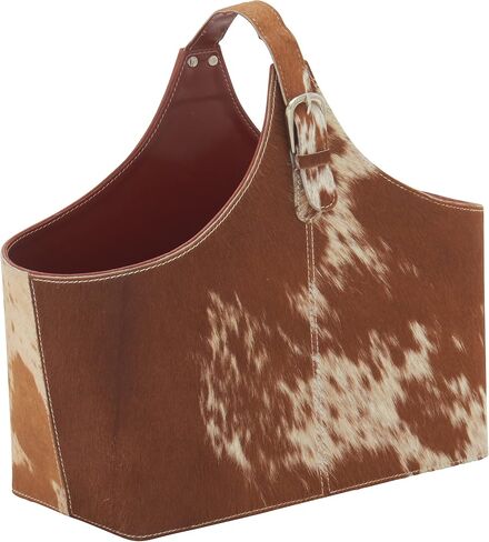 Deco 79 Rustic Leather Magazine Holder, 16" W/14 H, Brown in Saudi Arabia