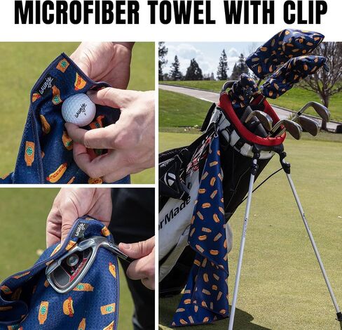 Golf Head Covers - Headcovers for Woods and Driver Golf Clubs with Matching Microfiber Towel and Rotatable Id Tags (3 Covers) in Saudi Arabia