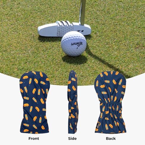 Golf Head Covers - Headcovers for Woods and Driver Golf Clubs with Matching Microfiber Towel and Rotatable Id Tags (3 Covers) in Saudi Arabia