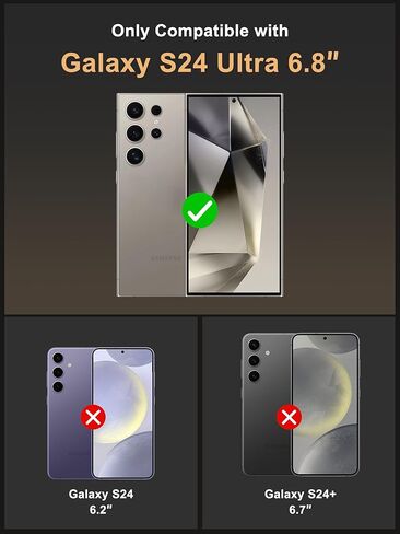 حافظة Vihibii لهاتف Samsung Galaxy S24 Ultra مع حامل بطاقات (4 بطاقات) وغطاء كاميرا منزلق ومسند، وظهر صلب متين مقاوم للصدمات وحافظة محفظة بحافة ناعمة من مادة TPU لهاتف Galaxy S24 Ultra 5G 6.8 بوصة 2024، أسود in Kuwait