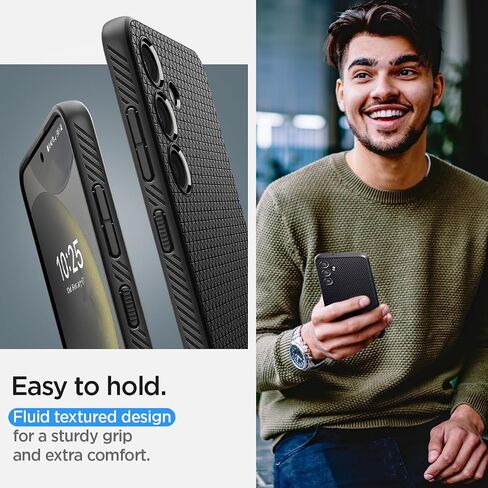Spigen Liquid Air مصمم لحافظة Galaxy S24 (2024)، [حماية من الدرجة العسكرية] - أسود مطفي in Kuwait