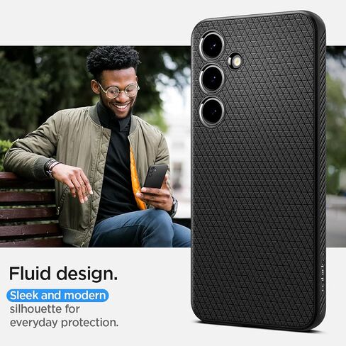 Spigen Liquid Air مصمم لحافظة Galaxy S24 (2024)، [حماية من الدرجة العسكرية] - أسود مطفي in Kuwait