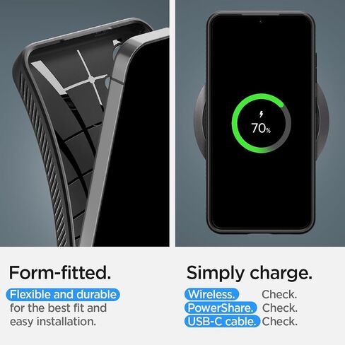 Spigen Liquid Air مصمم لحافظة Galaxy S24 (2024)، [حماية من الدرجة العسكرية] - أسود مطفي in Kuwait