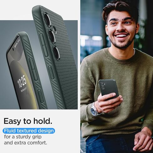Spigen Liquid Air مصمم لحافظة Galaxy S24 (2024)، [حماية من الدرجة العسكرية] - أسود مطفي in Saudi Arabia