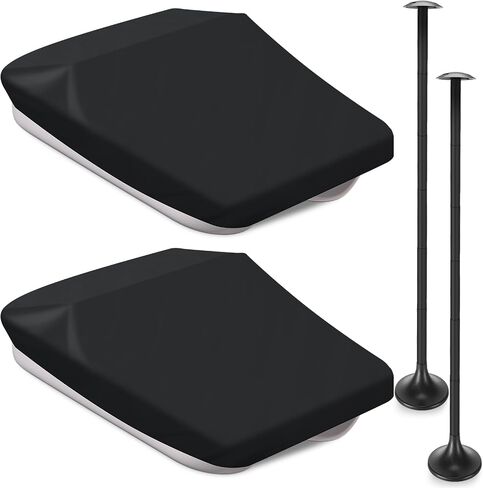 Boat Cover Support Pole System, 2 Pcs Waterproof Boat Covers and 2 Pcs Adjustable Boat Cover Support Poles, Height 12''-54'', Boat Cover with Support Poles for Pedal Pontoon Boat, Black in Saudi Arabia