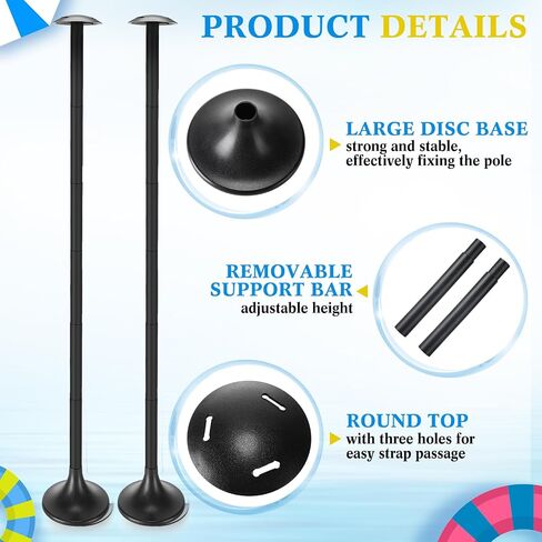 Boat Cover Support Pole System, 2 Pcs Waterproof Boat Covers and 2 Pcs Adjustable Boat Cover Support Poles, Height 12''-54'', Boat Cover with Support Poles for Pedal Pontoon Boat, Black in Saudi Arabia