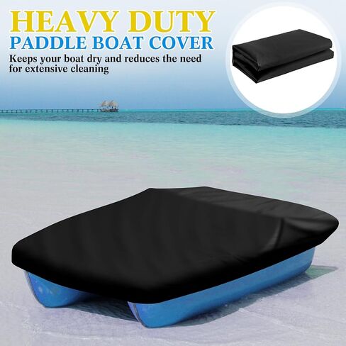 Boat Cover Support Pole System, 2 Pcs Waterproof Boat Covers and 2 Pcs Adjustable Boat Cover Support Poles, Height 12''-54'', Boat Cover with Support Poles for Pedal Pontoon Boat, Black in Saudi Arabia