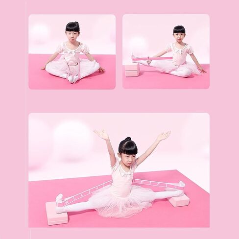 حزام مطاطي للأطفال باللون الوردي والأبيض، شريط مطاطي للتدريب على الرقص للأطفال، أشرطة مطاطية، حزام مطاطي مع حلقات للمرونة، سجادة اليوجا، أشرطة حمل، حامل التشجيع، تمرين الساق، اليوجا in Kuwait