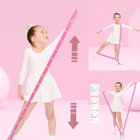 حزام مطاطي للأطفال باللون الوردي والأبيض، شريط مطاطي للتدريب على الرقص للأطفال، أشرطة مطاطية، حزام مطاطي مع حلقات للمرونة، سجادة اليوجا، أشرطة حمل، حامل التشجيع، تمرين الساق، اليوجا in Kuwait