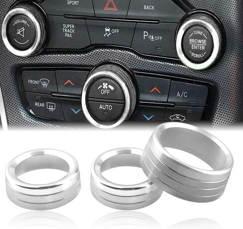 Climate Control Knob Covers for Dodge Charger,Challenger - Billet Aluminum HVAC A/C Radio Tuner Knob Button Switch Trim Cover Compatible with Dodge Charger/Challenger (2015-UP) - Pink in Saudi Arabia