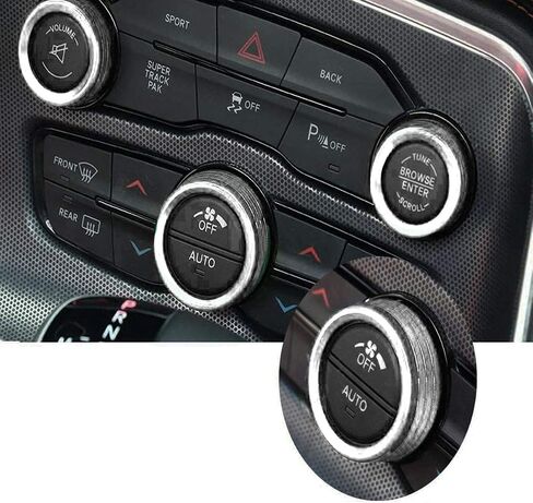 Climate Control Knob Covers for Dodge Charger,Challenger - Billet Aluminum HVAC A/C Radio Tuner Knob Button Switch Trim Cover Compatible with Dodge Charger/Challenger (2015-UP) - Pink in Saudi Arabia