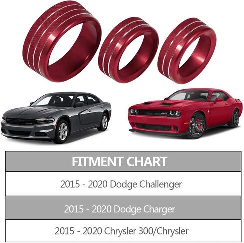 Climate Control Knob Covers for Dodge Charger,Challenger - Billet Aluminum HVAC A/C Radio Tuner Knob Button Switch Trim Cover Compatible with Dodge Charger/Challenger (2015-UP) - Pink in Saudi Arabia