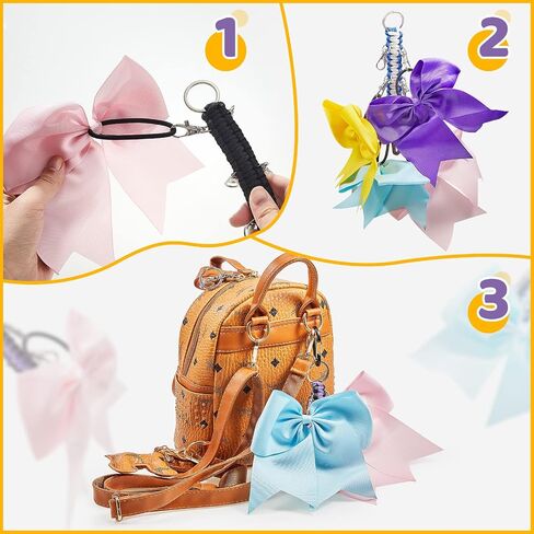3 Pieces Cheer Bow Holder Girls Cheer Bow Hanger Cheerleading Keychain Bows Cheer Keychain Cheer Bow Accessories for Teen Girls High School College Sports in Saudi Arabia