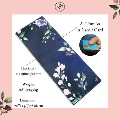June & Juniper Travel Yoga Mat Foldable Lightweight - Thin Light Non-Slip Travel Yoga Mat Eco in Saudi Arabia