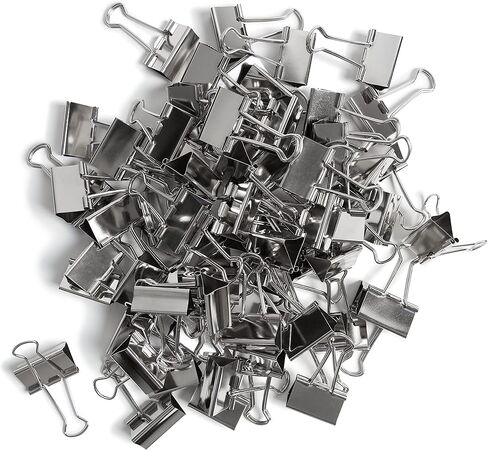 U Brands Small Binder Clips, Metallic Silver, Office Organization Supplies, 19mm, 72 Count in Kuwait