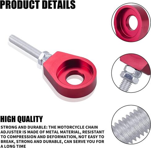 قطعتان من أدوات ضبط شد السلسلة 12 مم تناسب دراجة سكوتر Honda XR CRF 50 70 (أحمر وأسود)... in Saudi Arabia