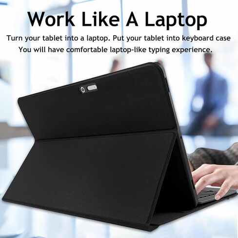 حافظة لوحة مفاتيح بإضاءة خلفية لجهاز Microsoft Surface Pro 7 Plus/Pro 7/ Pro 6/ Pro 5/ Pro 4 12.3 بوصة، لوحة مفاتيح لاسلكية بإضاءة خلفية 3 مناطق مع حافظة غطاء حامل نحيفة لجهاز Surface Pro 12.3 بوصة in Kuwait