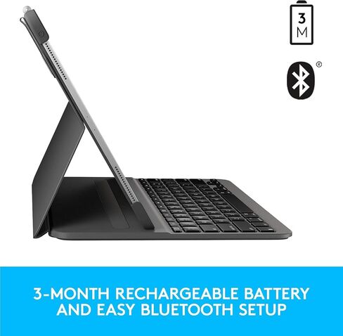 Logitech Slim Folio Pro Backlit Bluetooth Keyboard Case for iPad Pro 11-inch (1st, 2nd, 3rd, 4th gen - 2018, 2020, 2021, 2022) - Graphite (Renewed) in Saudi Arabia