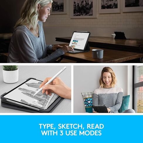 Logitech Slim Folio Pro Backlit Bluetooth Keyboard Case for iPad Pro 11-inch (1st, 2nd, 3rd, 4th gen - 2018, 2020, 2021, 2022) - Graphite (Renewed) in Saudi Arabia