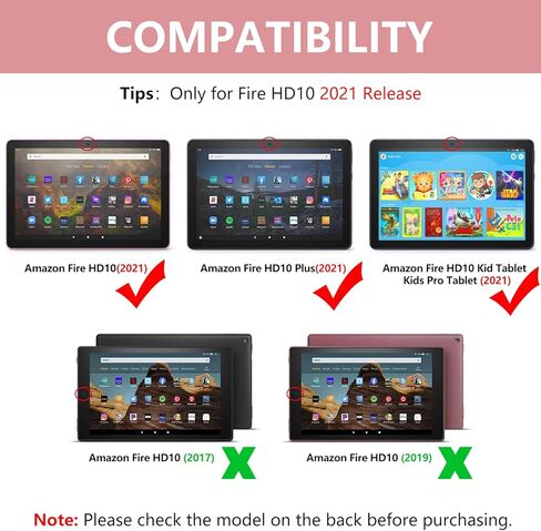 لوحة مفاتيح تعمل باللمس للكمبيوتر اللوحي Kindle Fire HD10 الجديد كليًا وFire HD10 Plus (متوافق فقط مع الجيل الحادي عشر، إصدار 2021) حافظة لوحة مفاتيح قابلة للدوران 10.1 بوصة - 360 درجة، رفيعة ومحمية للكمبيوتر اللوحي Fire HD10 (2021) in Saudi Arabia