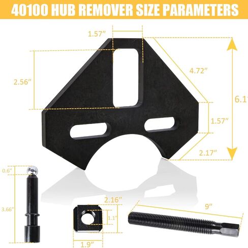 أداة إزالة المحور Wztepeng 40100 باللون الأسود فروزن متوافقة مع معظم محاور العجلات 5 و6 و8 في السيارات والشاحنات in Kuwait